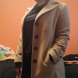 Camel Wool Pea Coat ✨